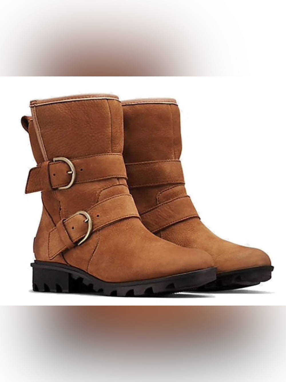 Sorel Phoenix Moto Cozy Shearling Boot (Camel, 7)